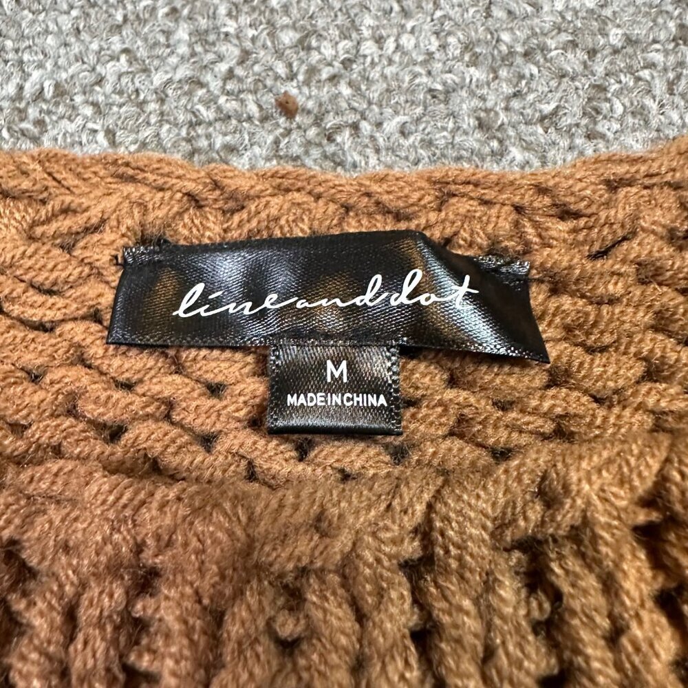 Line & Dot Costa Vista Brown Tan Tank Sweater Vest Chunky Knit Size Medium - Picture 3 of 7